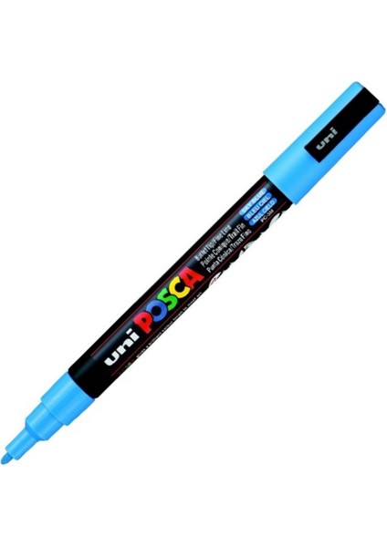 Uni-Ball Posca 0.9-1.3 Su Bazlı Poster Markörü Gök Mavi Pc-3m
