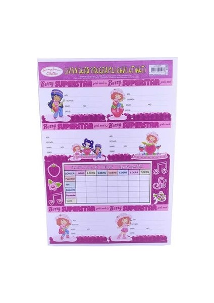 Livan Okul Etiketi Ders Programlı 20 Li