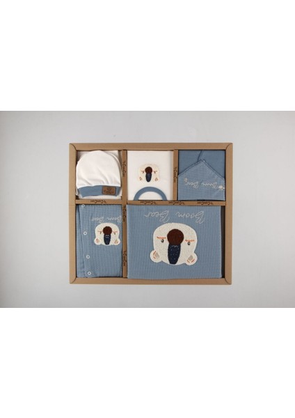 Organik Bear Waffle 10’lu Yenidoğan Zıbın Seti