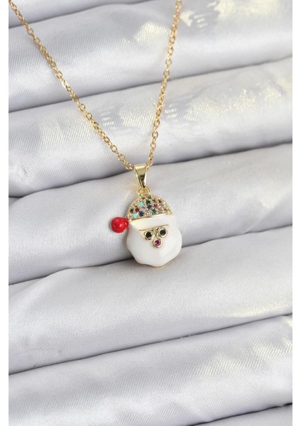 Gold Renk Şapkalı Kardan Adam Kafası Model Yılbaşı Temalı Kadın Kolye (316L Çelik Zincir) fiyatları