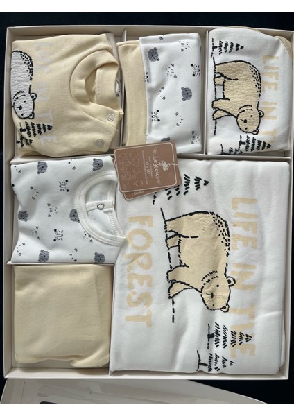 Ayıcık Baskılı 10’lu Yenidoğan Zıbın Seti