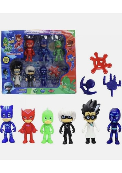 Pija Maskeliler Oyuncak Figür Seti 10 Parça Pj Masks