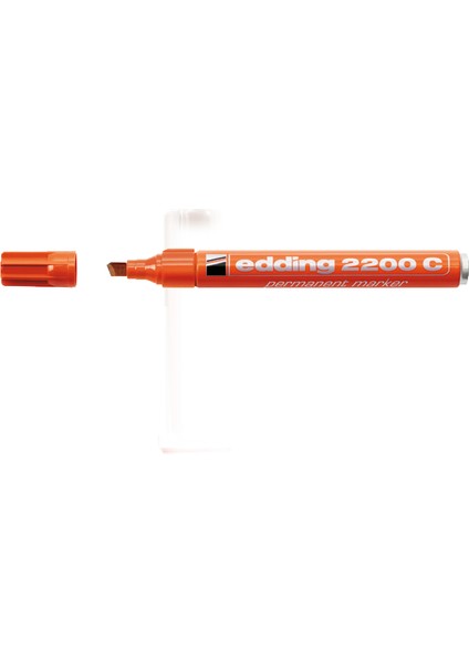Edding Markör Permanent Kesik Uçlu 1-5 mm Kırmızı 2200 ( 10 Adet )