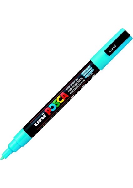 Uni-Ball Posca 0.9-1.3 Su Bazlı Poster Markörü A.mavi Pc-3m