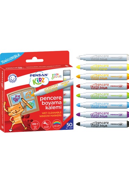 Pensan Markör Kidz Temizlenebilir 8 Renk Pencere 99925 fiyatları