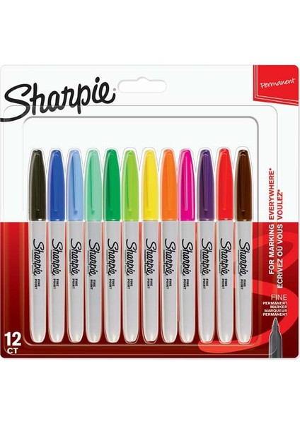 Sharpie Markör Permanent Fine Karışık Renk 12 Li 2065404