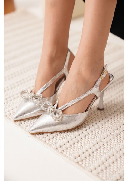 Wines Kadın Gümüş Topuklu Ayakkabı