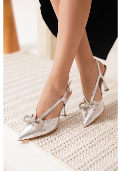 Wines Kadın Gümüş Topuklu Ayakkabı