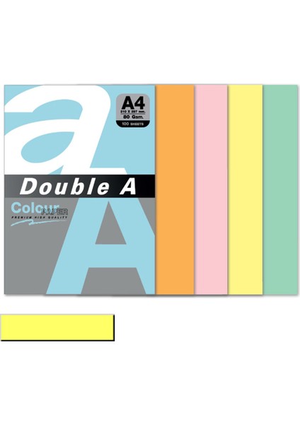 Double A Renkli Kağıt 100 Lü A4 80 gr Pastel Butter