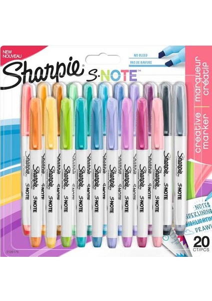 Sharpie Fosforlu Kalem Snote Çok Işlevli Karışık 20 Li Bls