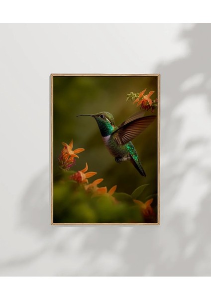 Çiçekler Arasında Sinek Kuşu Poster modelleri
