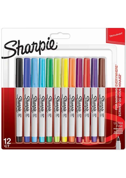 Sharpie Markör Permanent Ultra Fine Karışık Renk 12 Li SH-2065408