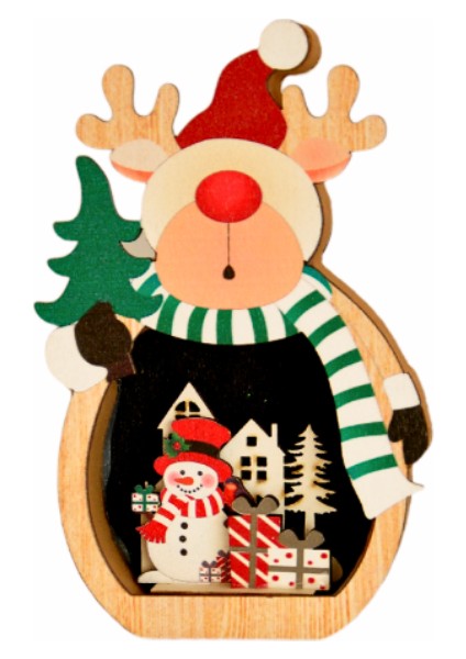 Yılbaşı Dekoru Ahşap Işıklı Geyik Dekor fiyatları