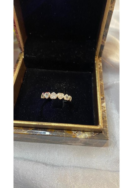 Ters Düz Kalp Zirkon Taşlı Çelik Beştaş Yüzük fiyatları