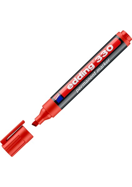 Edding Markör (10 Adet)Permanent Kesik Uçlu 1-5 mm Kırmızı 330 modelleri