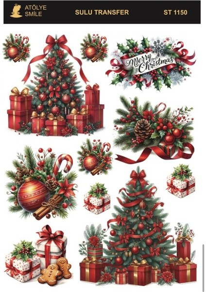 ST1194 Yeniyıl, Çamağacı Konseptli Açık Zemin Sulu Transfer 25*35 cm