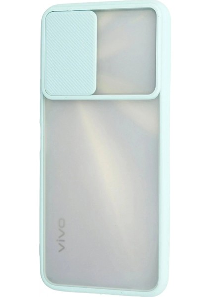 Ieg Vivo Y11S Kılıf Palm Buzlu Kamera Sürgülü Silikon - Turkuaz modelleri