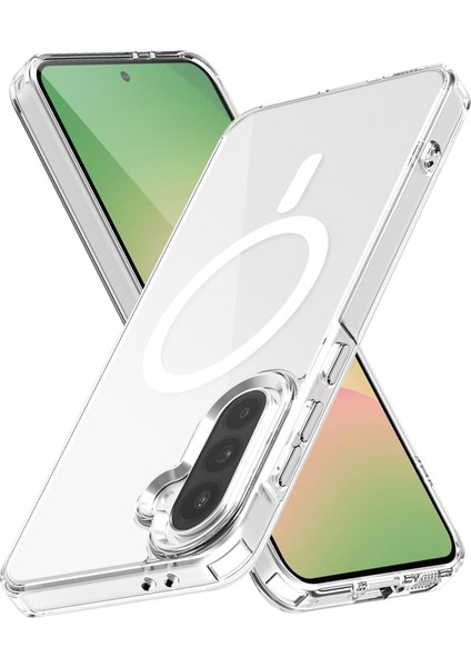 Samsung Galaxy A56 Kılıf Magsafe Özellikli Şeffaf Silikon Kapak fırsatları