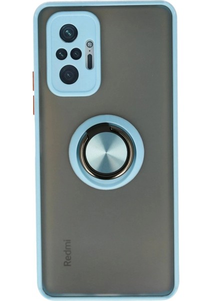 Ieg Xiaomi Redmi Note 10 Pro Kılıf Montreal Yüzüklü Silikon Kapak - Buz Mavi