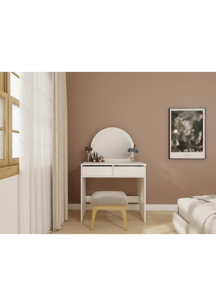 Huzur Makyaj Masası Beyaz Renk