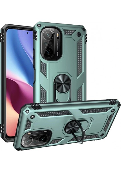 Ieg Xiaomi Poco F3 Kılıf Sofya Yüzüklü Silikon Kapak - Yeşil fiyatları