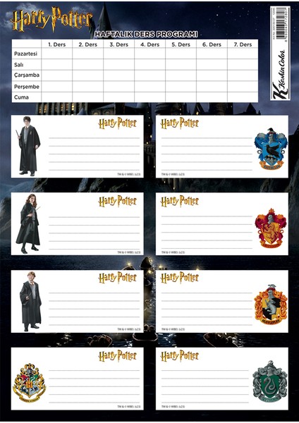 Keskin Color Ders Programlı Etiket Harry Potter 3 Lü