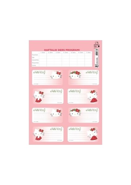 Hello Kitty Etiket Ders Programlı 3 Lü 220130-08