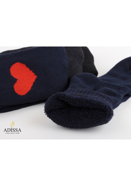 6'lı Kadın Kalpli Çorap Seti | Yıkanmış Parfümlü, Kışlık Havlu Termal, Sevimli Desenli Çorap modelleri