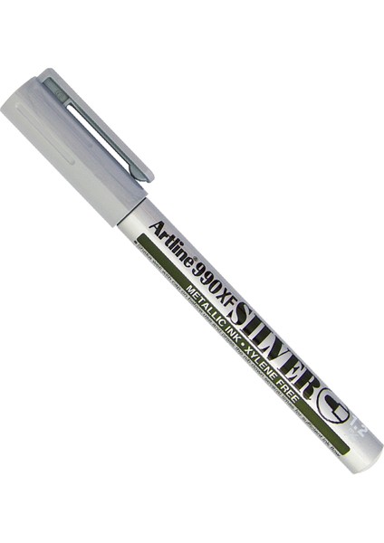 Artline Markör ( 12 Adet ) Yaldızlı Yuvarlak Uçlu 1.2 mm Gümüş EK-990XF