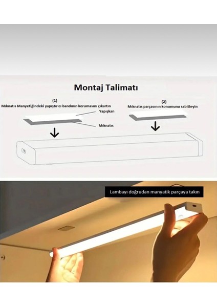 Hareket Sensörlü Şarjlı LED Beyaz Panel ,elbise Dolabı Çalışma Masası Ev LED Lamba Işık fiyatları