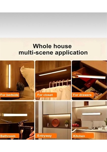 Hareket Sensörlü Şarjlı LED Beyaz Panel ,elbise Dolabı Çalışma Masası Ev LED Lamba Işık modelleri