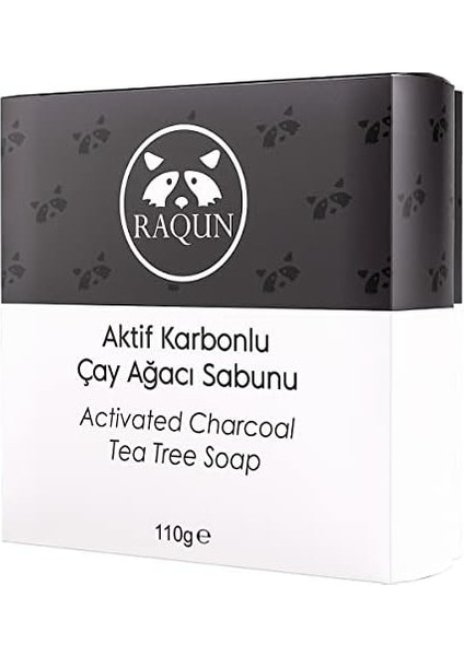 Raqun Doğal Aktif Karbonlu Çay Ağacı Sabunu (110 Gr)
