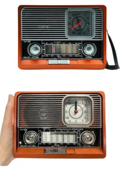 İEG Saatli Fenerli Bluetooth Nostaljik Radyo AUX SD USB Girişli Bluetooth Hoparlör indirimleri