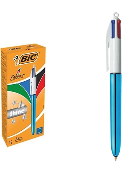 Bic Tükenmez Kalem Shıne 4 Colours Mavi Gövde 12 Li 949896