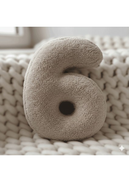 Morbido 6 Rakamı, Yastık, Kırlent, Elyaf Dolgulu, Welsoft , 40 cm