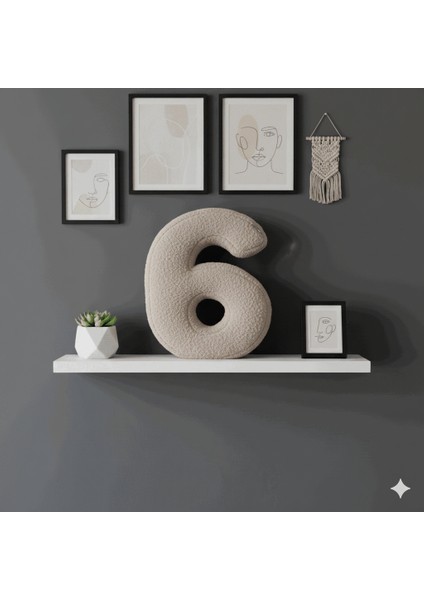 Morbido 6 Rakamı, Yastık, Kırlent, Elyaf Dolgulu, Welsoft , 40 cm indirimleri