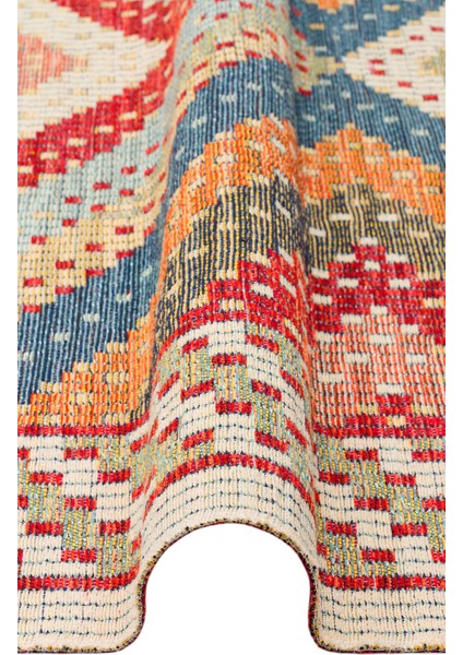 Ürgüp 10 Red %100 Pamuk ile Üretilen Etnik Desenlere Sahip Yıkanabilir Çift Taraflı Ince Yıkanabilir Kilim fırsatları