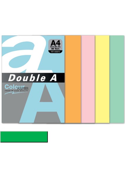 Double A Renkli Kağıt 100 Lü A4 80 gr Papağan Yeşili