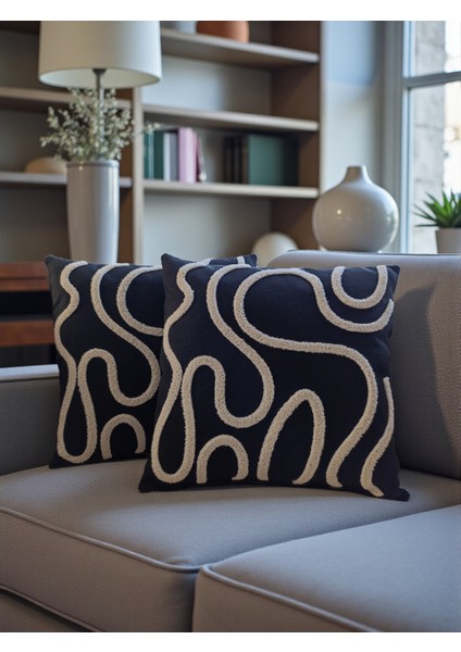 Bohem Tarz Punch Nakışlı Kırlent Kılıfı | 43X43 cm | 2 Adet fırsatları