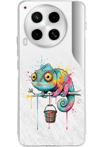 Tecno Camon 30 ile Uyumlu Splash Bukalemun Tasarımlı Şeffaf Silikon Kılıf