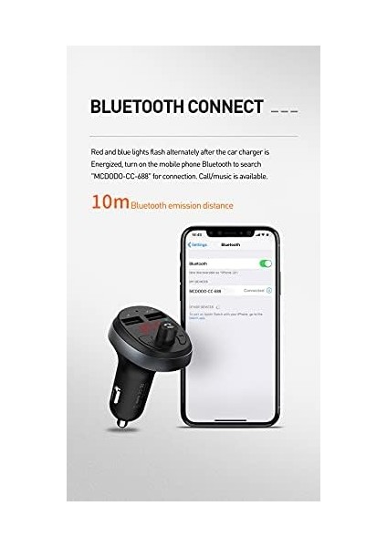 CC-6880 Fm Transmitter Çift USB Bluetooth Araç Şarj Cihazı modelleri