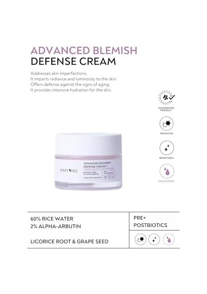 Anyong Geliştirilmiş Leke Karşıtı, Aydınlatıcı, Nemlendirici Krem 50 ml (%60 Pirinç Suyu &%2 Alfa Arbutin) modelleri