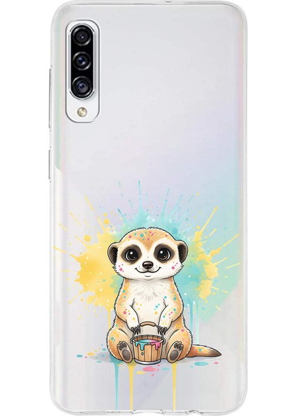 Samsung Galaxy A30S ile Uyumlu Splash Mirket Tasarımlı Slimfit Şeffaf Silikon Kılıf