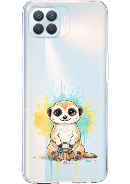 Oppo Reno 4 Lite ile Uyumlu Splash Mirket Tasarımlı Slimfit Şeffaf Silikon Kılıf