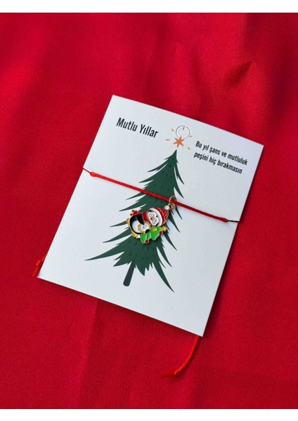 Yılbaşı Temalı Makrome Bileklik Penguen