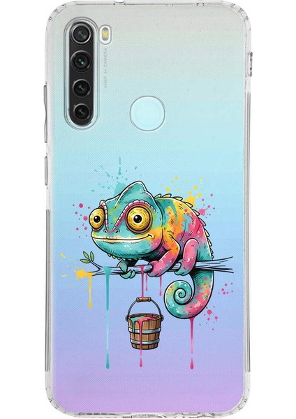Redmi Note 8 ile Uyumlu Splash Bukalemun Tasarımlı Şeffaf Silikon Kılıf