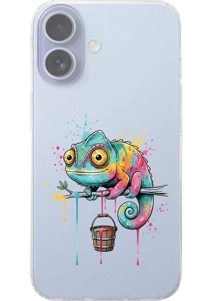 iPhone 17 ile Uyumlu Splash Bukalemun Tasarımlı Slimfit Şeffaf Silikon Kılıf