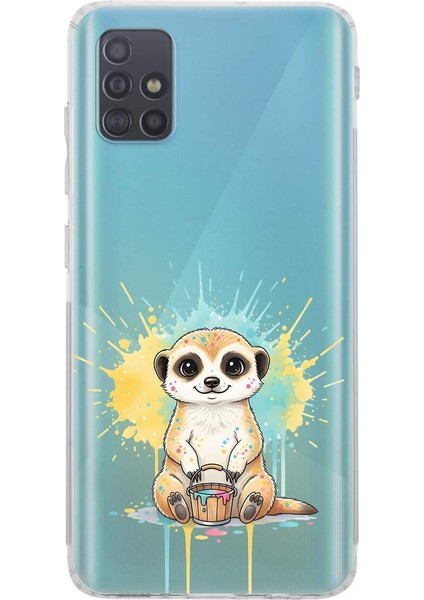 Samsung Galaxy A51 ile Uyumlu Splash Mirket Tasarımlı Şeffaf Silikon Kılıf