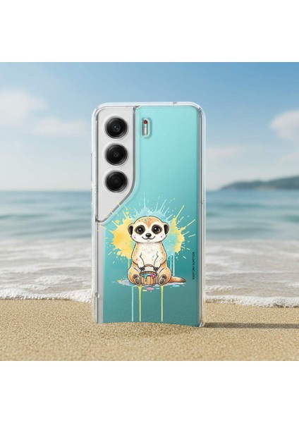 Samsung Galaxy A51 ile Uyumlu Splash Mirket Tasarımlı Şeffaf Silikon Kılıf