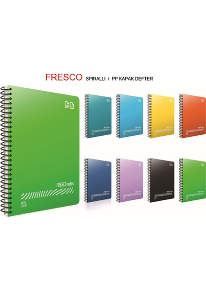 Gıpta Fresco Spiralli Düz Plastik Defter A4 80 Yp Kareli 4900 (12 Li) fiyatları